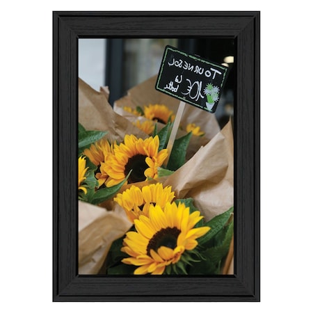 Homeroots Sunflower Bouquet Black Framed Print Wall Art 529963