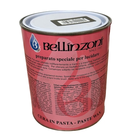 Bellinzoni Special Preparation Black Paste Wax - 750 ml. For use on Marble, Granite, or Stone Agglomerates. BBPPW750
