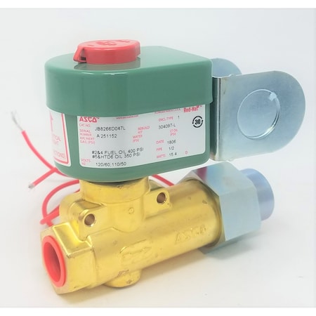 Asco 1/2in 120v Oil Valve 400# Max .34 Cv JB8266D047L 120/60 110/50