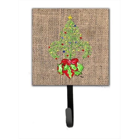 Carolines Treasures Christmas Tree Fleur de lis Leash Holder Or Key Hook 8745SH4