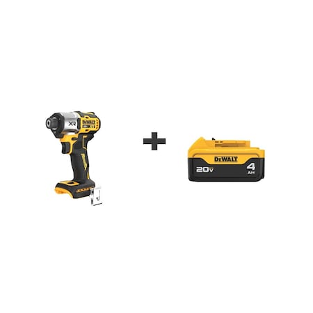 Dewalt Impact Driver 20V Max XR w/ Bonus DCB204 DCF845B/DCB204