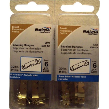National Hardware Plate Hangers N260-133 Small, Brass 7165285