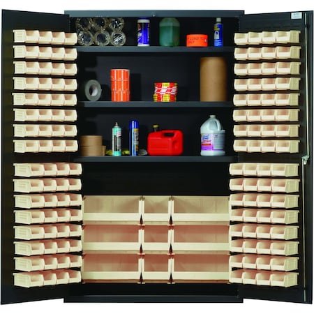 Quantum Storage Systems STORAGE CABINET W/137 IVORY BINS QSC-48SIV