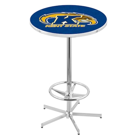 Holland Bar Stool Co 42" Chrome Kent State Pub Table, 36" dia. Top L216C4236KentSt