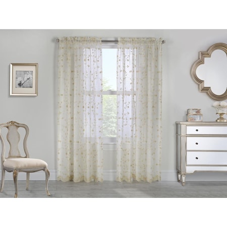 Habitat 52 x 63 in. Grandeur Pole Top Curtain Panel Window Dressing, Cream 71364-105-52-63-004