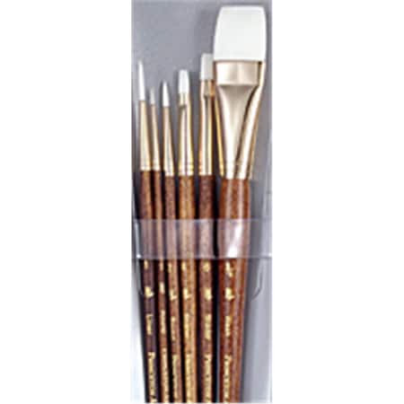 Princeton Artist Brush Co Real Value Short Handle Set Synthetic White Taklon Set, 6PK 9140