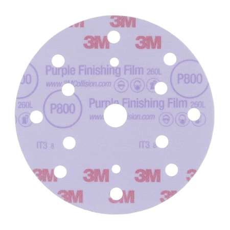 3M 3M Purple Finishing Film Disc Dust-Free, 51155, 6 in, P800, 4PK 260L