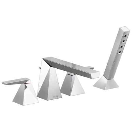 Delta Trillian: Two-Handle Roman Tub Trim With Hand Shower T4743-PR