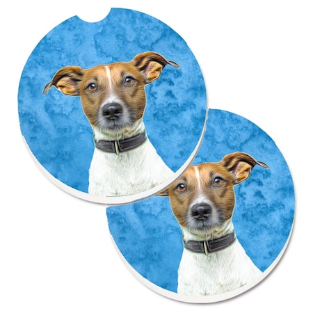 Carolines Treasures Blue Jack Russell Terrier  Cup Holder Car Coaster, PK2 KJ1226BUCARC