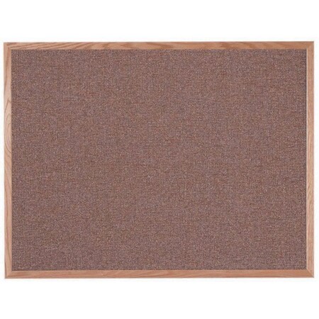 Aarco Designer Fabric Bulletin Board w/ an Oak Frame, Frame: Clear Lacquer, Board: Rose Quartz 36''Hx48''W OF3648003