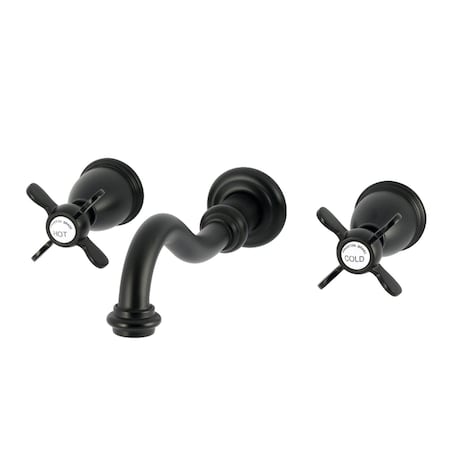 Kingston Brass Double-Handle Wall Mount Bathroom Faucet, Matte Black KS3120BEX