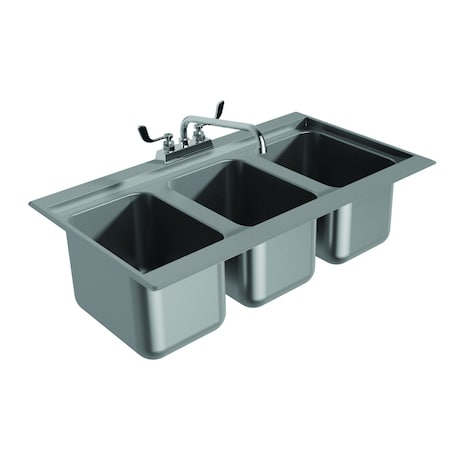 Advance Tabco Bar Sink drop-in 3-compartment DBS-3