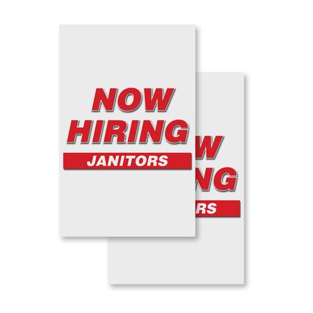 Signmission Janitors, Vinyl Decals Only 24 Inch x 36 Inch, Vinyl Decal, 2PK DSB-2436-2PACK-JANITORS