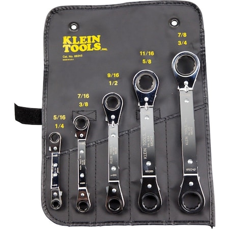 Klein Tools Reversible Ratcheting Box Wrench Set, 5-Piece 68245