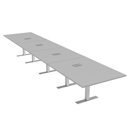 Skutchi Designs 18 Person Conference Table With Power Unit | 18' Rectangular Table | Harmony Series HAR-REC-48x216-T-U779-ESIL