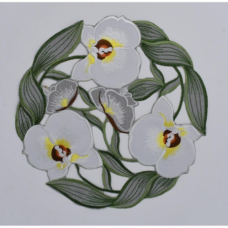 Sinobrite 12 in. Elegant Orchid Doily H9418-012