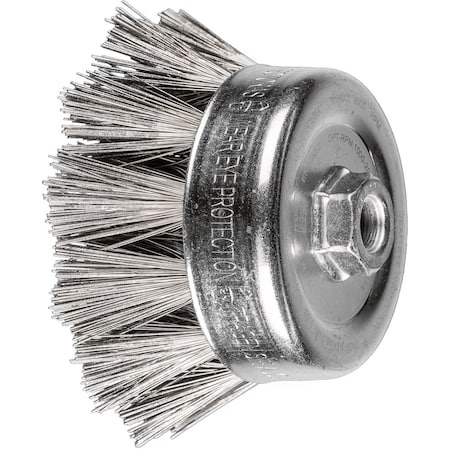 Pferd Diamond Coated Wire Cup Brush 4in Dia. 270 Grit 5/8-11in Thread 84348