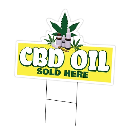 Signmission CBD Oil Sold Here Die Cut Yard & Stake outdoor plastic coroplast window, C-DC-1216-CBD Oil Sold Here C-DC-1216-DS-CBD Oil Sold Here19