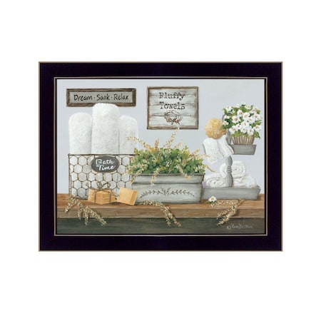 Homeroots Fluffy Towels Black Framed Print Wall Art 529674