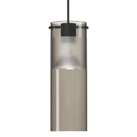 Besa Lighting Besa Scope Pendant, Smoke/Frost, Black Finish, 1x 50W MAX GY6.35 Base 1XT-6527ES-BK