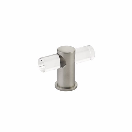 Schaub Lumiere Cabinet T Knob with Acrylic Satin Nickel Finish 401-15