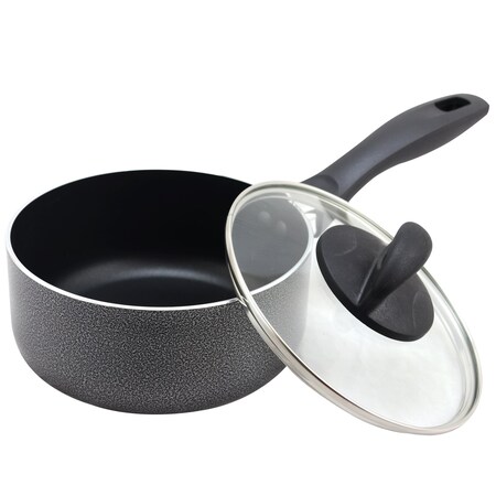 Oster Clairborne 1.5 Quart Aluminum Sauce Pan with Lid in Charcoal Grey 75659.02