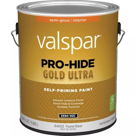 Valspar Pro-Hide Gold Ultra Zero VOC Latex Semi-Gloss Interior Wall Paint Pastel Base 1 Gal. 028.0064002.007