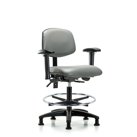 Blue Ridge Ergonomics Vinyl Chair, Vinyl, Adjustable Arms BR-VMBCH-RG-T0-A1-CF-RG-8840