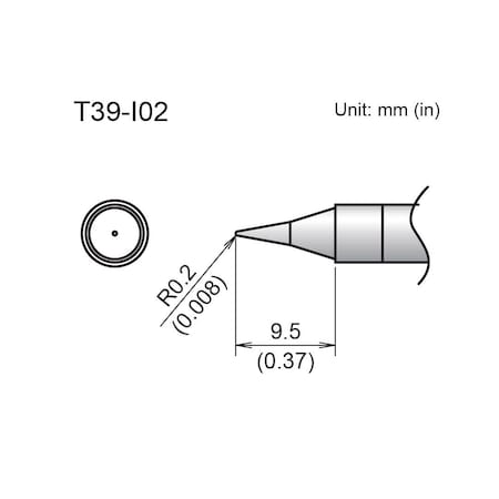 Hakko Soldering Tip, T.W. 0.2 mm, T.L. 9.5 mm T39-I02