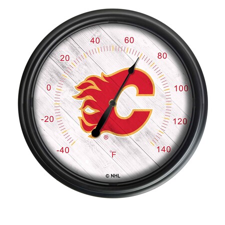 Holland Bar Stool Co Calgary Flames Indoor/Outdoor LED Thermometer ODThrm14BK-08CalFla
