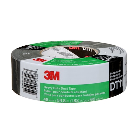 3M Duct Tape, Black, 60 yd L, 1-7/8 in W DT11