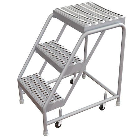Tri-Arc 2.5 ft H Aluminum Step Stool, 3 Steps, 350 lb Load Capacity WLAR003165