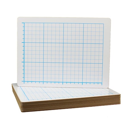 Flipside 9 x 12 Two Sided Quadrant Grid Dry Erase Board - 1/2" Square Class Pack of 12 21012