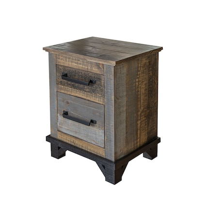 Homeroots 27" Brown Two Drawer Nightstand 527077