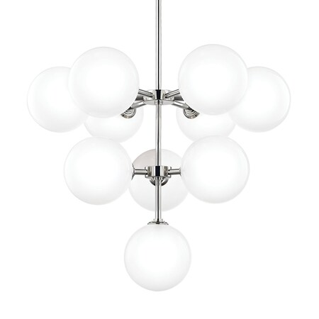 Mitzi Ashleigh 10 Light Chandelier 29.75 In. Polished Nickel H122810-PN