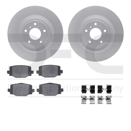 Dynamic Friction Co DFC GEOSPEC Coated Rotors with 5000 Brake Pads - Ceramic and Hardware 4512-68030