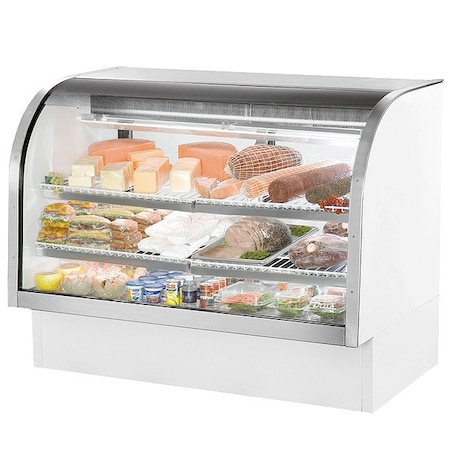 True Refrigeration Deli Case, 47 3/4 in H, White TCGG-60-HC-LD