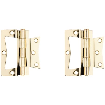 National Hardware 3-1/2'' Brass Surface-Mounted Door Hinge, 2-Count N244-806