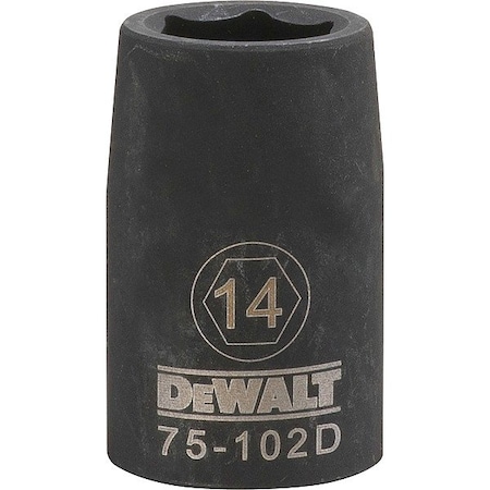 Dewalt Drive Impact Socket, 6PT 1/2in, 14 mm DWMT75102OSP