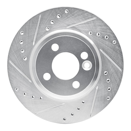 Dynamic Friction Co DFC Brake Rotor - Drilled and Slotted - Silver 631-32005L