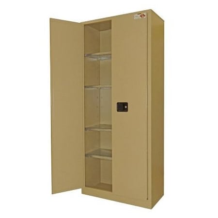 Securall Single Wall Industrial Storage Cabinet, 84 in H, 36 in W, 18 in D, Beige, 4 Shelves SS184