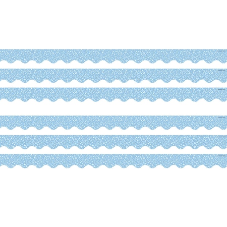 Teacher Created Resources Composition Blue Scalloped Border Trim, 35 Feet Per Pack, 6PK TCR9313
