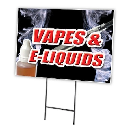 Signmission Vapes & E-liquids Yard Sign & Stake outdoor plastic coroplast window C-1216 Vapes & E-Liquids
