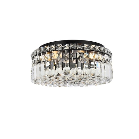 Elegant Lighting Elegant Lighting V2030F14BK-RC 14 in. Maxime Flush Mount, Black V2030F14BK/RC