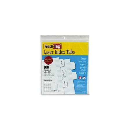 Redi-Tag Laser Tab, 1-1/8 in., White, 100PK 33117