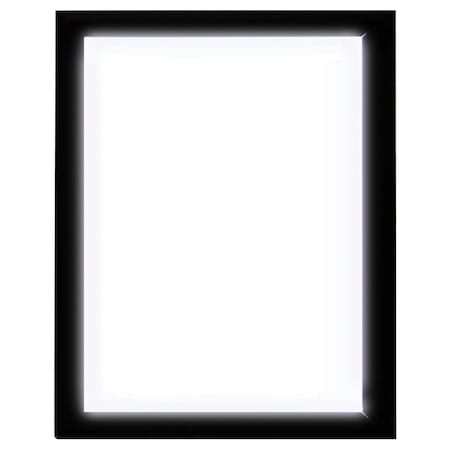 Aarco LED Backlit Illuminated Snap Frame, wall mounted poster holder, Black powder coated frame, 24''Hx18''W LSF1824