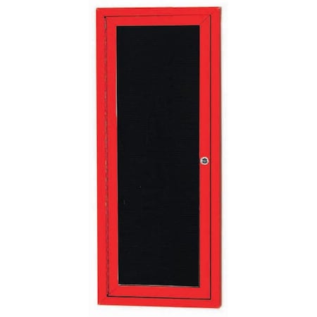 Aarco Outdoor Enclosed Directory w/ Al Frame, Powder Coated Red, Letter Panel is Black Vinyl, 36''Hx12''W OADC3612R