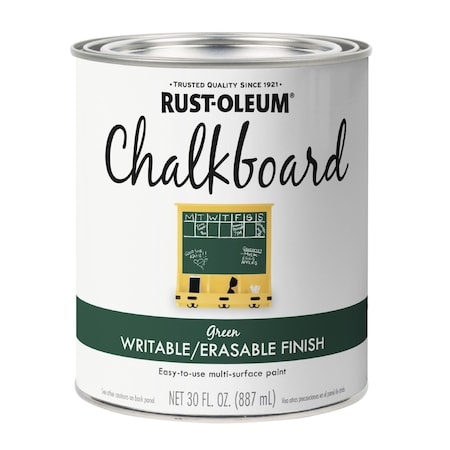 Rust-Oleum Chalkboard Paint, Flat Green, Quart 206438