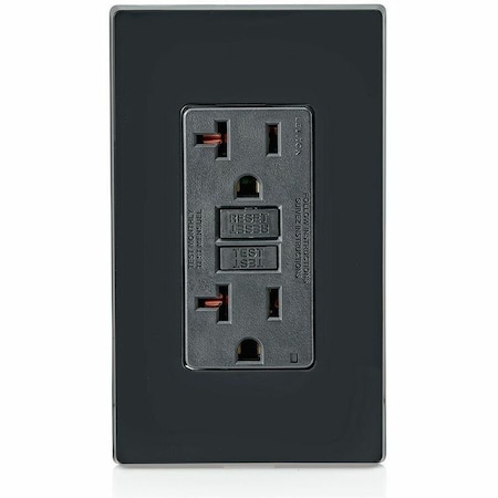 Leviton GFIRcptcl, 20A, 125VAC, Blk, Polycarbonate GFNT2-E