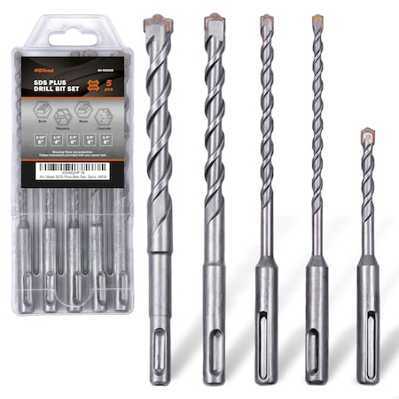 Av Steel SDS Plus Rotary Hammer Drill Bits, 5 pcs AV - 400105